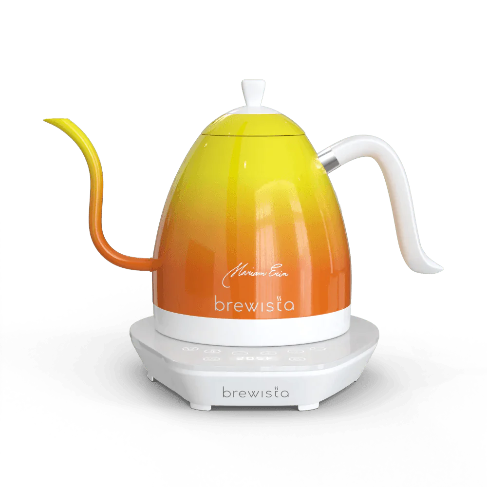 Bouilloire éléctrique Brewista à col de cygne Artisan Candy Orange | Les grains du drakkar Bouilloire éléctrique Brewista à col de cygne Artisan Candy Orange