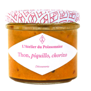 Rillettes de thon, piquillo, chorizo